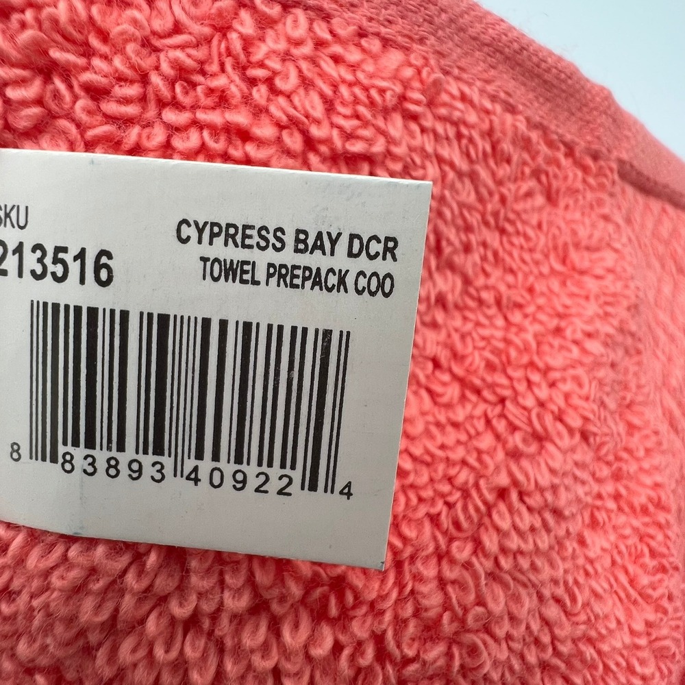 Tommy Bahama Towel Set Women OS Coral Brand New Cypress Bay Cotton 3pc - Picture 2 of 8